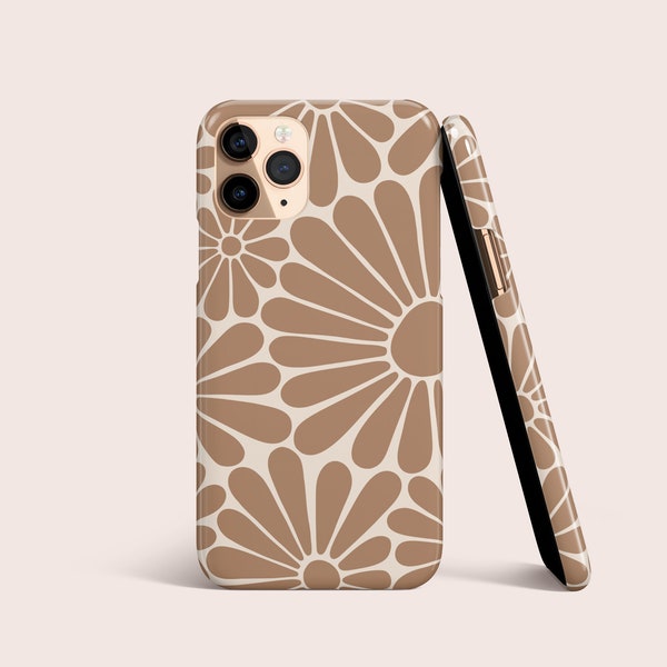 Flowers Retro Daisies Y2K Groovy Phone Case For iPhone 15 14 13 12 11 • All Models • For S24 S23 S22 S21 S10 • For Google Pixel • Beige