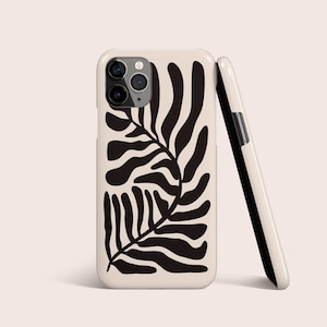 Leaf Retro Matisse Botanical Phone Case For iPhone 16 15 14 13 12 • All Models • For S25 S24 S23 S22 S21 S10 S22  • For Google Pixel • Black