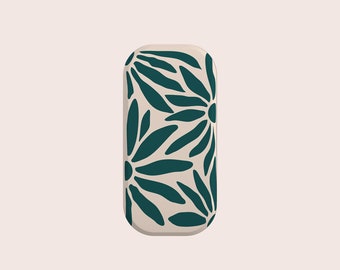 Flowers Retro Abstract Leaf Phone Grip, Clickit Phone Holder Stand,Phone Click-On Grip, Phone Stand,Smartphone Holder and Stand, Kickstand