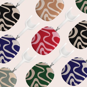 Cover ondulata astratta Groovy per Airpods Max, custodia protettiva in plastica rigida retrò Waves per Airpods Max, custodia a scatto per cuffie Airpods Max