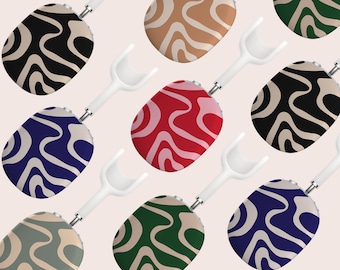 Funda ondulada abstracta y moderna para AirPods Max, estuche protector de plástico duro retro con ondas para AirPods Max, funda a presión para auriculares AirPods Max