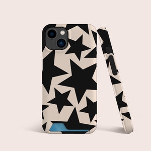 Custodia per carte retrò vintage celeste Stars, custodia per slot per carte, custodia per telefono con archiviazione di carte per iPhone 16 15 14 13 Pro, per S22 S21 Ultra Plus e altro ancora