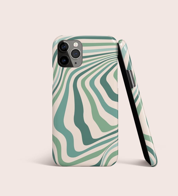 Abstract Lines Green Geometric Phone Case, iPhone 13 Pro Max,iPhone 12 11 X 8 7 6 Samsung S22 S21 S10 S20 S7 S8 S9 Plus Note Google Pixel