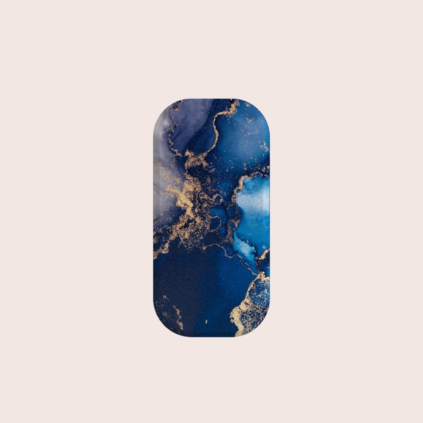 Dark Blue Gold Marble Pattern Phone Grip, Support de support de téléphone Clickit, poignée de téléphone à clic, support de téléphone, support et support de smartphone, béquille