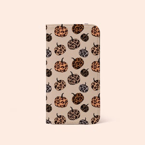 Herfst Halloween Luipaard Pompoenen Portemonnee Telefoonhoesje Voor iPhone 15 14 13 12 11 X 8, Voor S25 S24 S23 S22 S21 S20 S7 S8 S9 Note 20, Kaarthouder