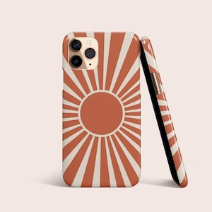 Sunburst Boho Sun Rays Earth Tones Phone Case For iPhone 16 15 14 13 12 11 | For S25 S24 S23 S22 S21  S20 & More | For Google Pixel | Retro