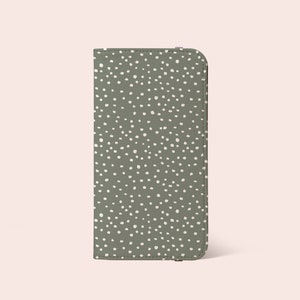 Saliegroen gevlekt dierenprint portemonnee telefoonhoesje voor iPhone 15 14 13 12 11 en meer - voor S25 S24 S23 S22 S21 S20 S8 S9 Note 20 - kaarthouder