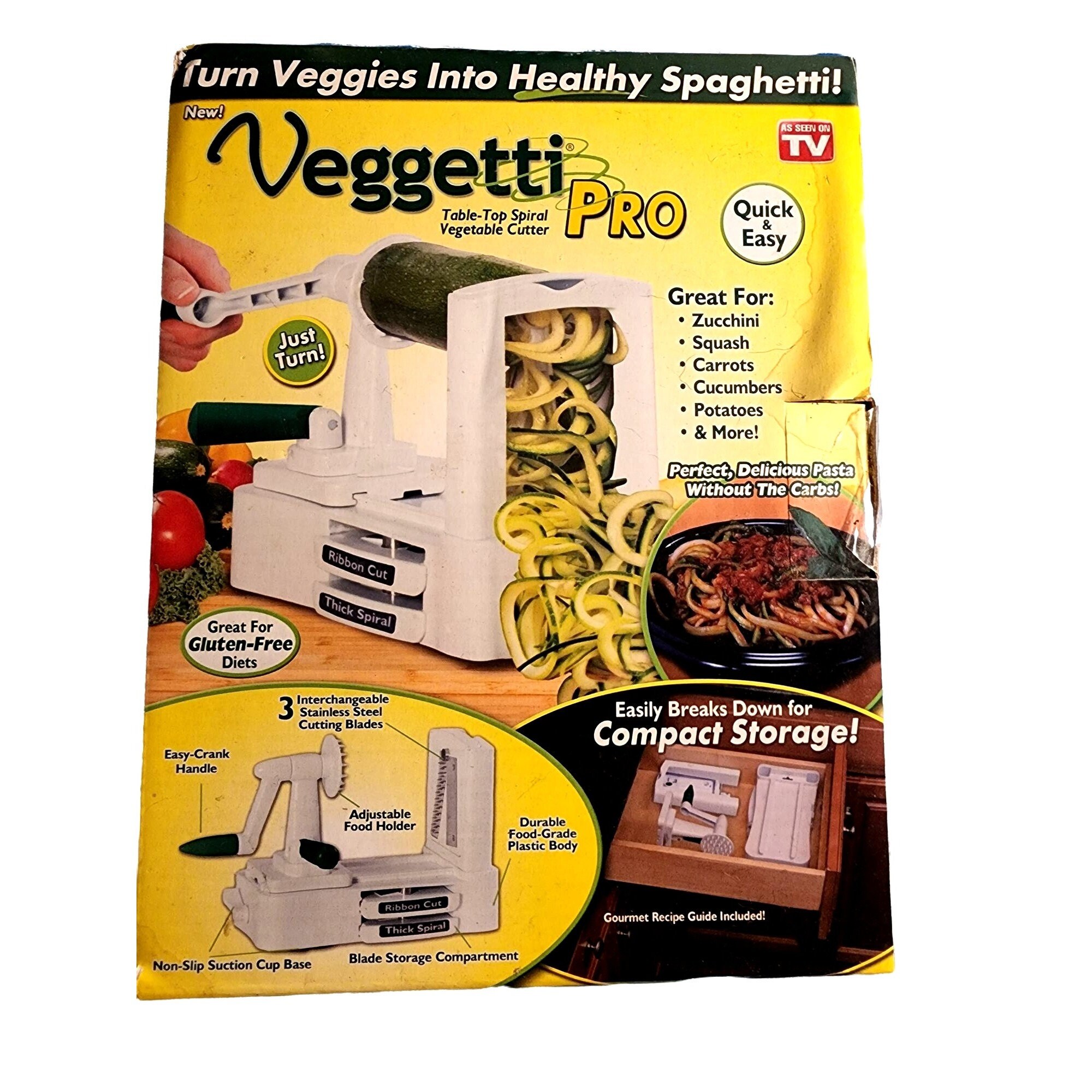 NIP Veggetti Spiral Vegetable Slicer Cutter as Seen on TV 