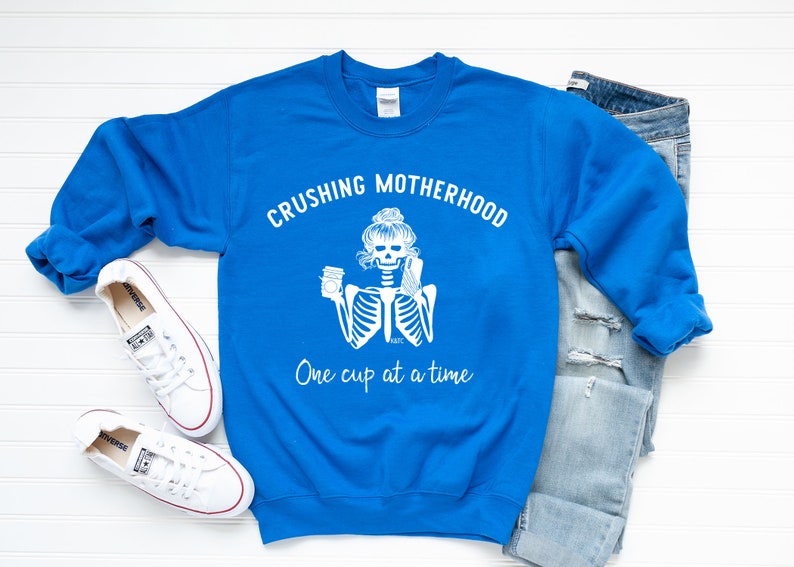 Crushing Motherhood|Soft Crewneck Sweater|Mom Graphic Tee|Long Sleeve|Mama love|Mom Life Shirts For Moms|Girl Mom|Boy Mom|Lightweight Tees