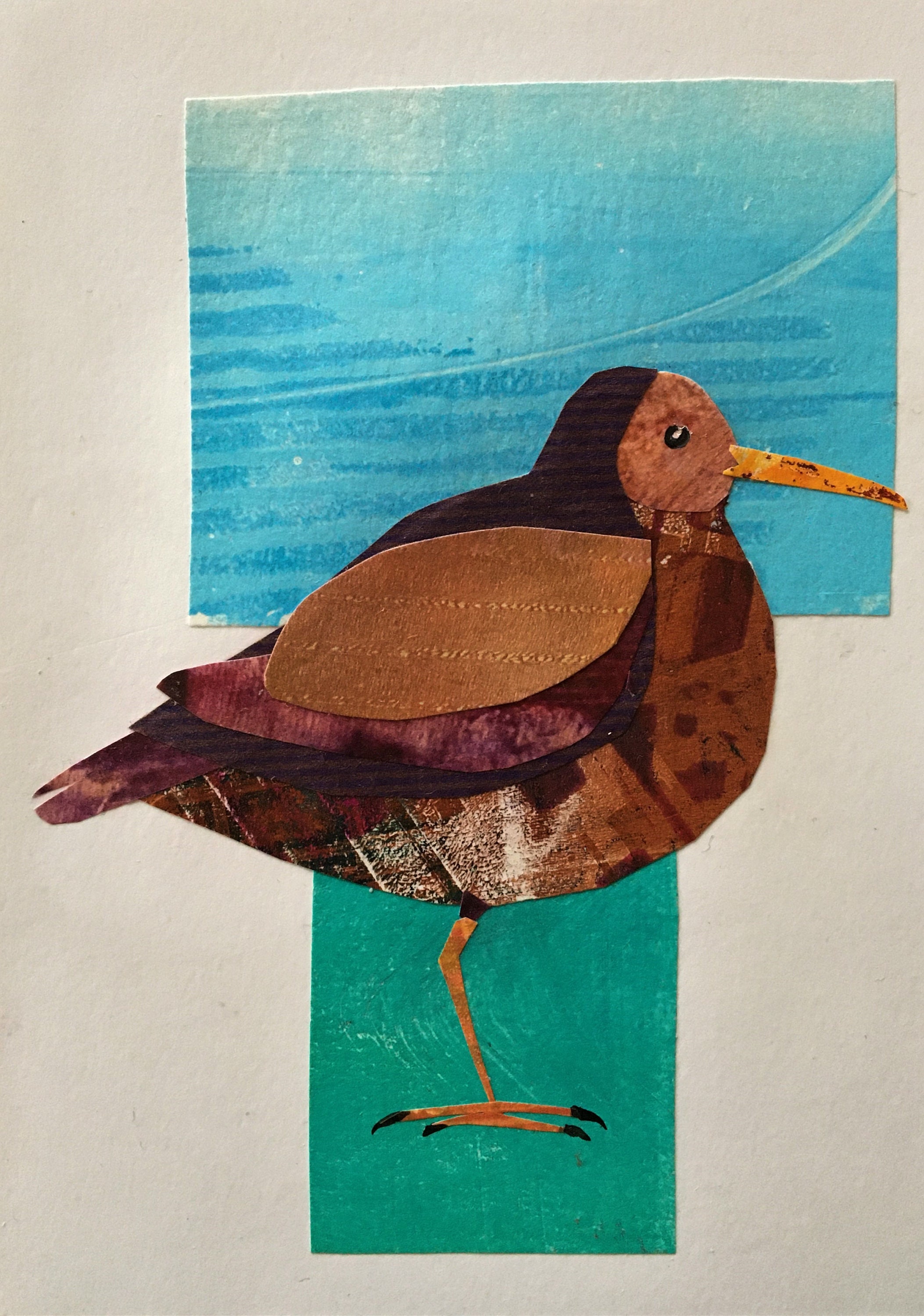 Birds small colorful bird collage mixed media collage bold Etsy