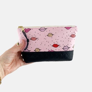 Medium Essential Pouch, The essential pouch, small bag, cosmetic bag, zippered pouch, makeup bag, lips, kiss