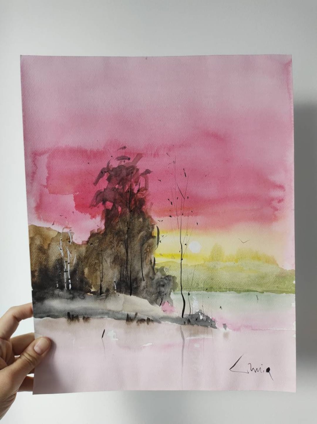 Four Seasons Paintings Set, Spring Summer Autumn Winter Landscape Art ...
