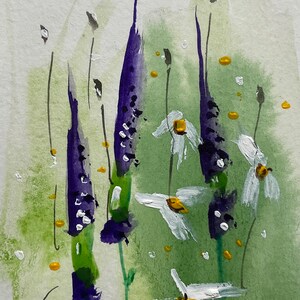 Floral Watercolor Painting Set: Blue Pink Green Botanical Art