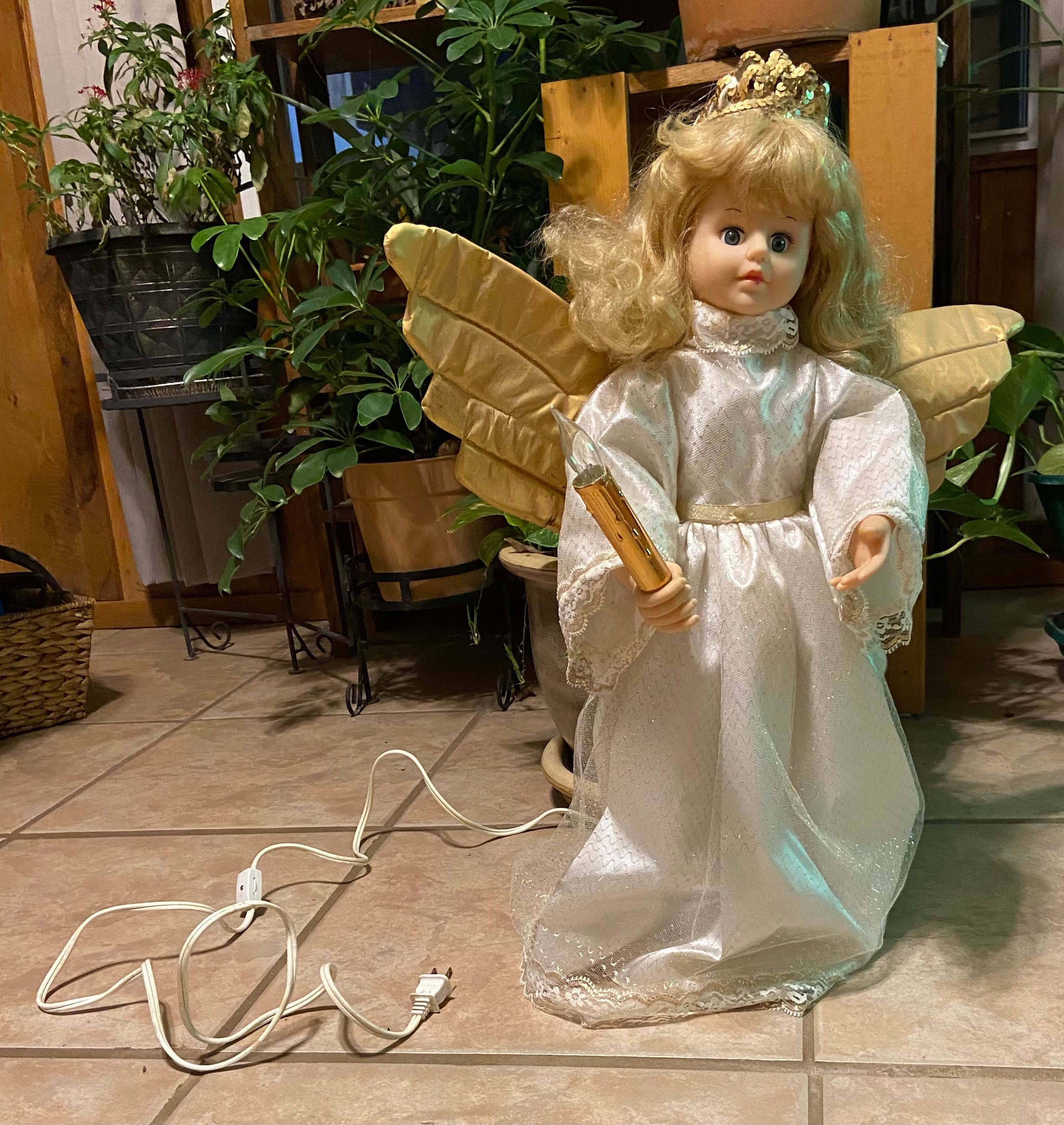 Vintage CHRISTMAS ANGEL Doll 24" with Gold Dress by TELCO