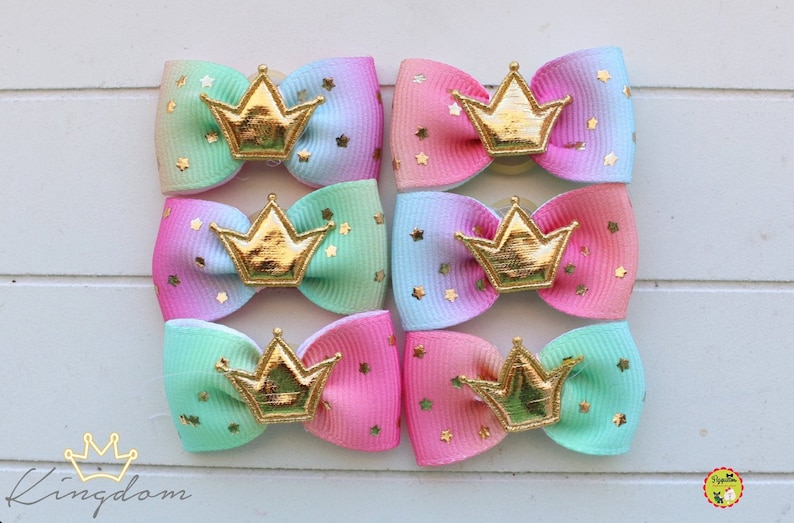crown gold pet show dogs tags Dog Hair Bows pet hair bow dogs hair bows small bows for dog dog grooming bows luxury bow dog bandana