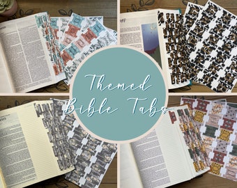 Themed Bible Tabs // Floral // Cow Print // Cat Print // Greenery