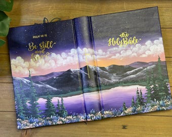 Hand Painted Holy Bible // Semi-Custom // Iris Nightfall
