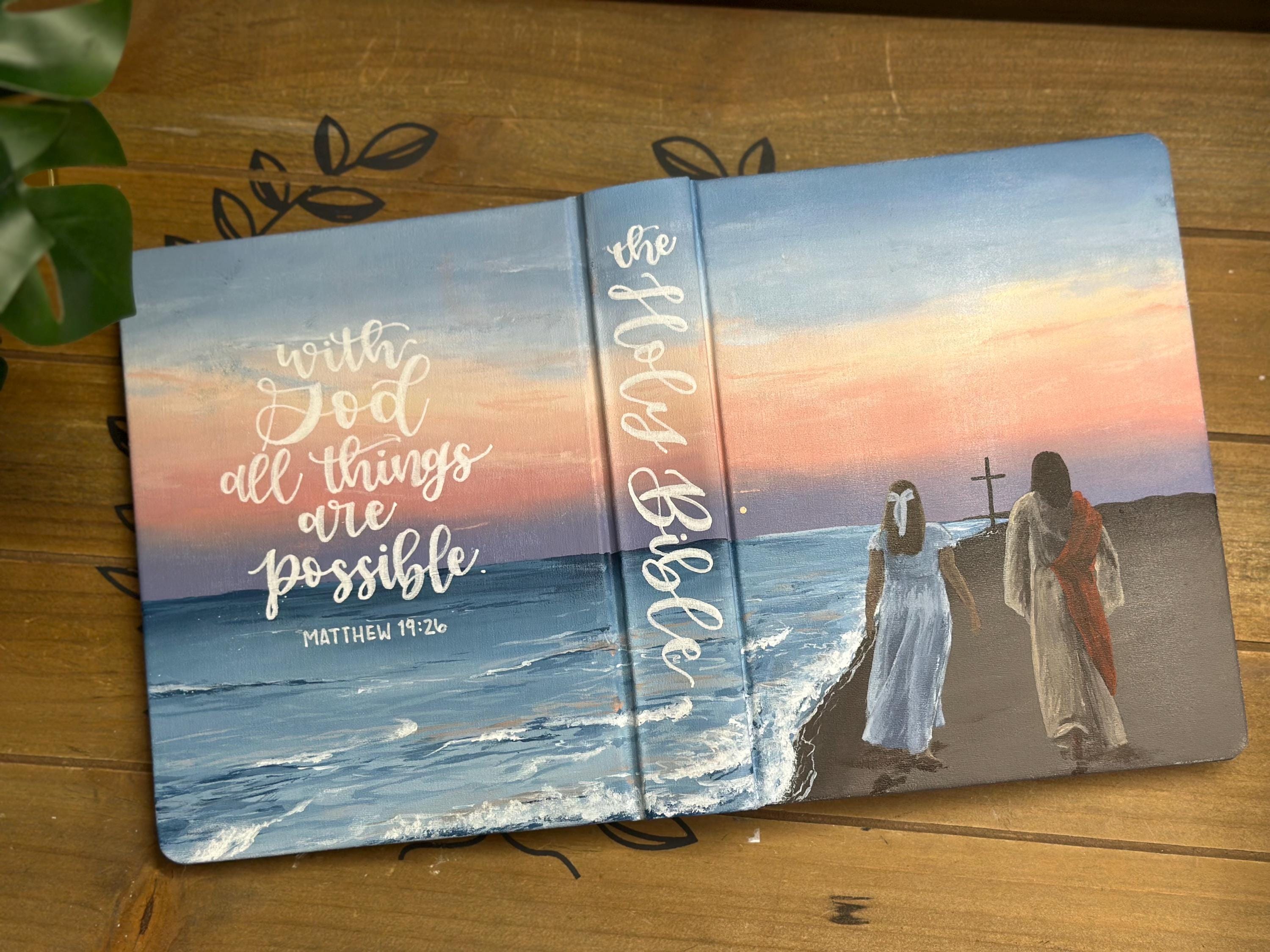 Custom // Hand Painted Holy Bibles WITH Jesus // *read Description