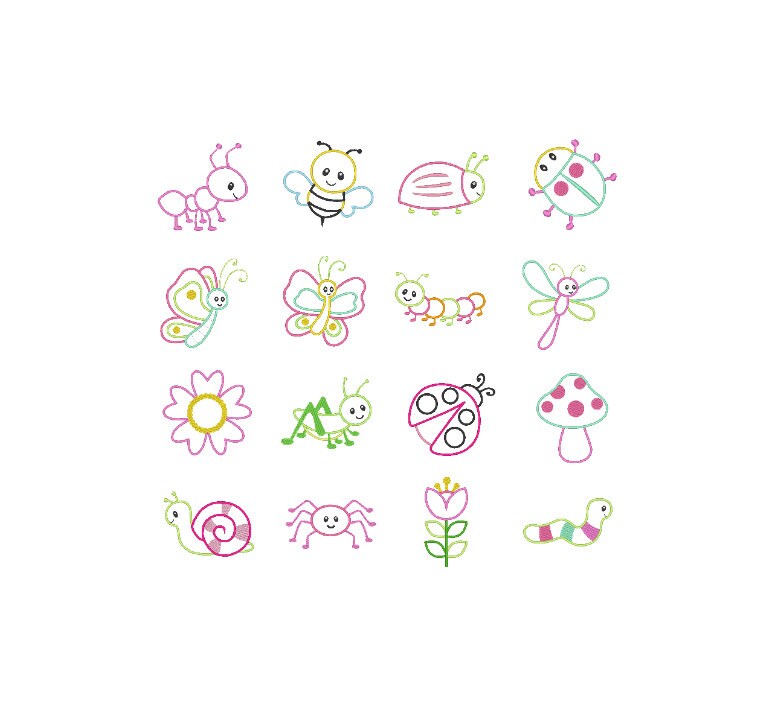 Bugs Applique Embroidery Design ITH - Complete Set - Etsy