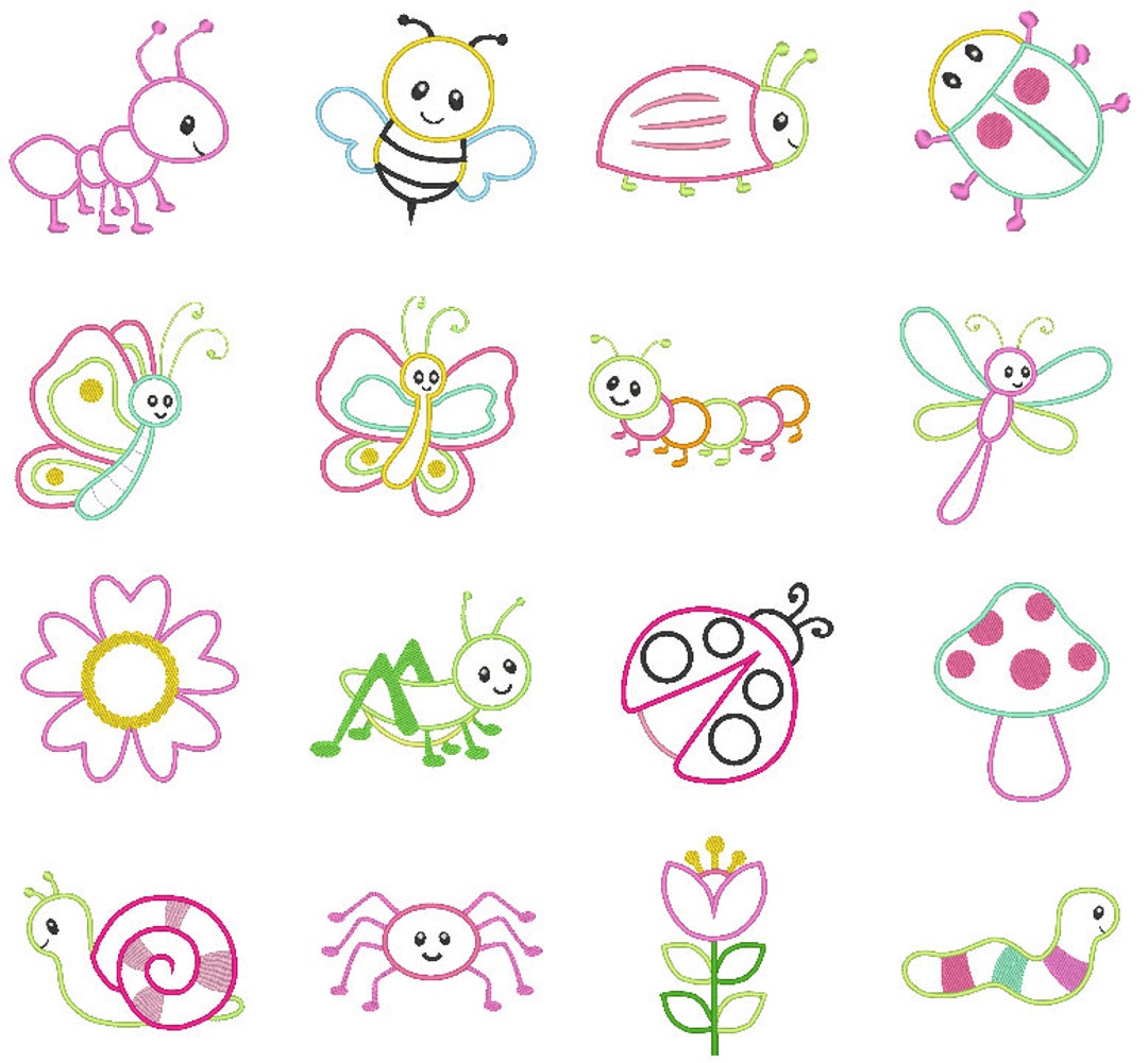 Bugs Applique Embroidery Design ITH - Complete Set - Etsy