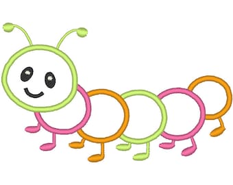 Caterpillar Applique Embroidery Design ITH
