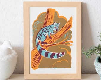 Genette (Genet) - Limited edition, handmade silkscreen print