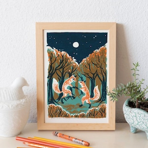 Baile nocturno - Serigrafía - Hecho a mano - Edición limitada
