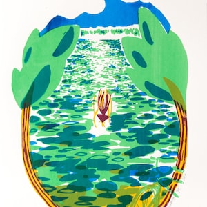 Allein am Müggelsee - Limited edition, handmade silkscreen print