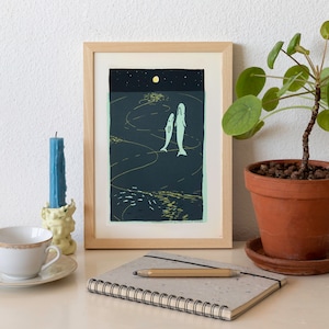 GOODNIGHT WHALES V ! - Limited edition, handmade silkscreen print (2024)