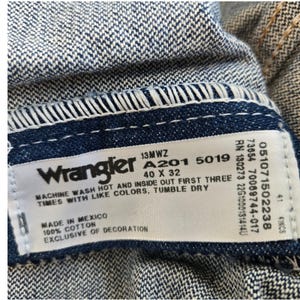 Wrangler Cowboy Cut Original Fit Mens 40x32 Blue Jeans Broken Twill Heavy 13MWZ image 2