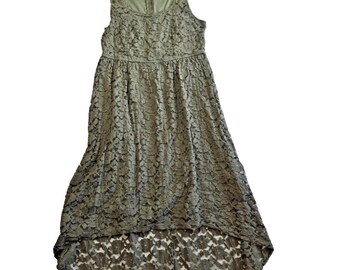 Vintage Torrid Maxi Dress Size 14 (8-10) Dip Hem Flowing Lace Boho Retro Stylish