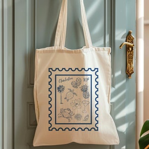 Charleston Stamp Tote Bag, Charleston Party Favors, Bridesmaid Charleston Gift, Wedding Welcome Bags, Charleston Bachelorette, Swag Bags