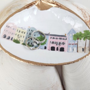 Charleston Clam Shell Ring Dish, Rainbow Row, South Carolina Gifts, Trinket Dish, Charleston Wedding, Bridesmaid Gifts, Gift For Bride