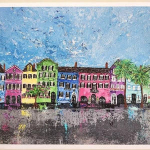 Rainbow Row Art Print, Charleston Gifts, Charleston Painting, Downtown Charleston, Holy City Art, Colorful City Prints