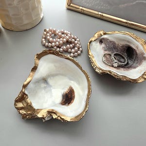 Oyster Shell Ring Dish, Hostess Gifts, Beachy Wedding Favors, Small Trinket Dish, Anniversary Gift, Engagement Gift, Baby Shower Favors
