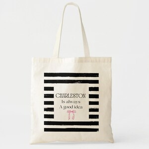 Charleston Tote Bag, Bachelorette Party Favors, Bridesmaid Gift, Charleston Wedding Welcome Bag, Beach Bag, Swag Bags, Charleston Trip