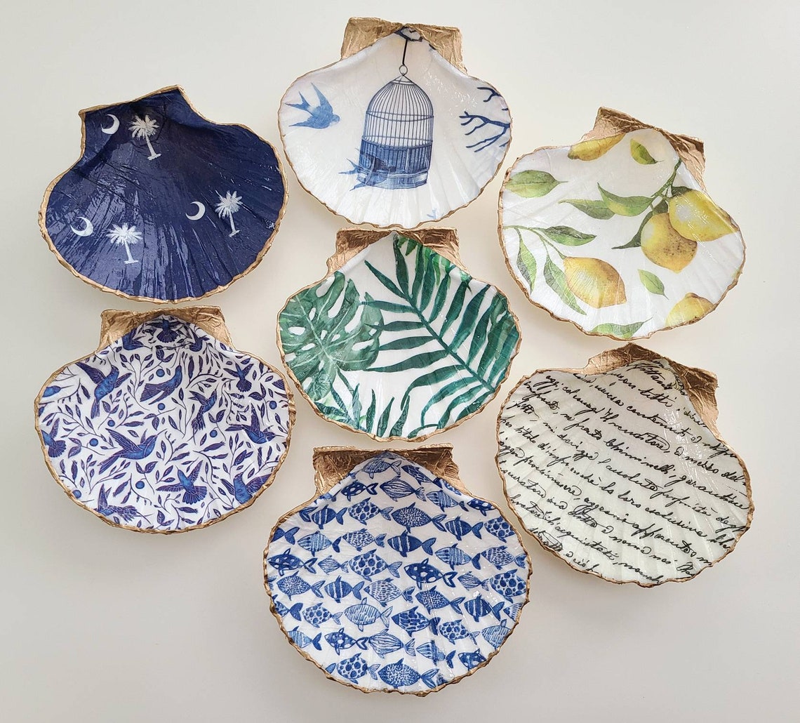 Scallop Shell Ring Dish Jewelry Tray Beach Themed Gift - Etsy
