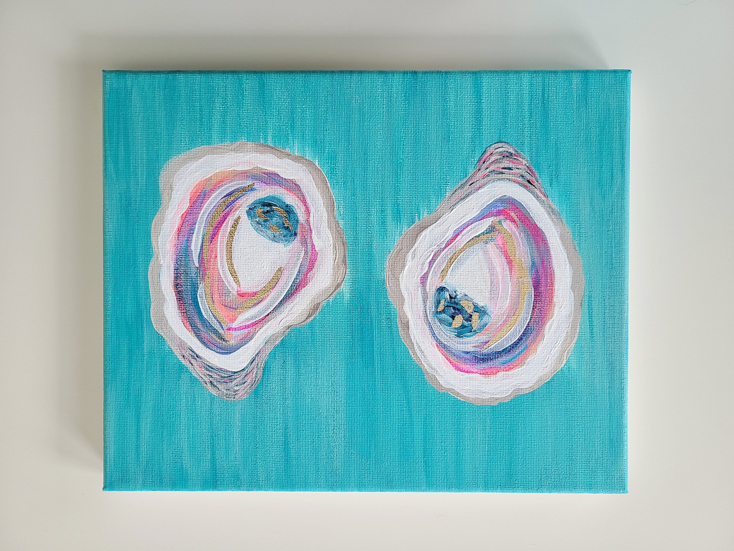 Oyster Painting Oyster Art Coastal Art Charleston Art Sea Etsy