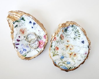 Oyster Shell Ring Dish, Unique Wedding Gift, Bridesmaid Proposal, Coastal Trinket Dish, Bridesmaid Gift Box, Hostess Gift, Wedding Favors