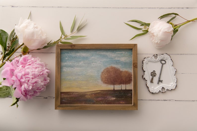 Tree Painting Nature Art Colorful Landscape Painting Whimsical Landscape Woodland Art