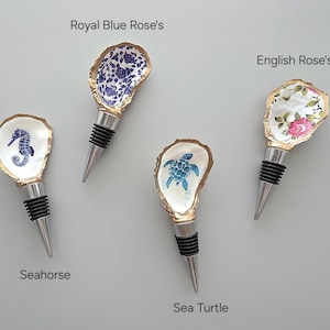 Oyster Shell Wine Bottle Stopper, Unique Hostess Gifts, Beach Themed Wedding Gift, Bridesmaid Gifts, Housewarming Gift, Beach Decor, Favors image 6