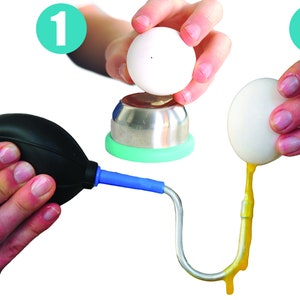 Egg Blowing Kit - Single Hole Egg Blower Pump and Egg Piercer - The Easiest Way to Empty Eggs Shells for Easter Crafts and Home Decor