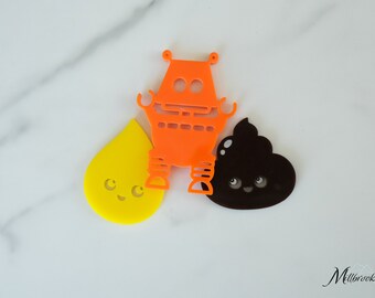 Potty Training Tokens for Reward Charts - Robots and Potty Emojis -  Set of 10
