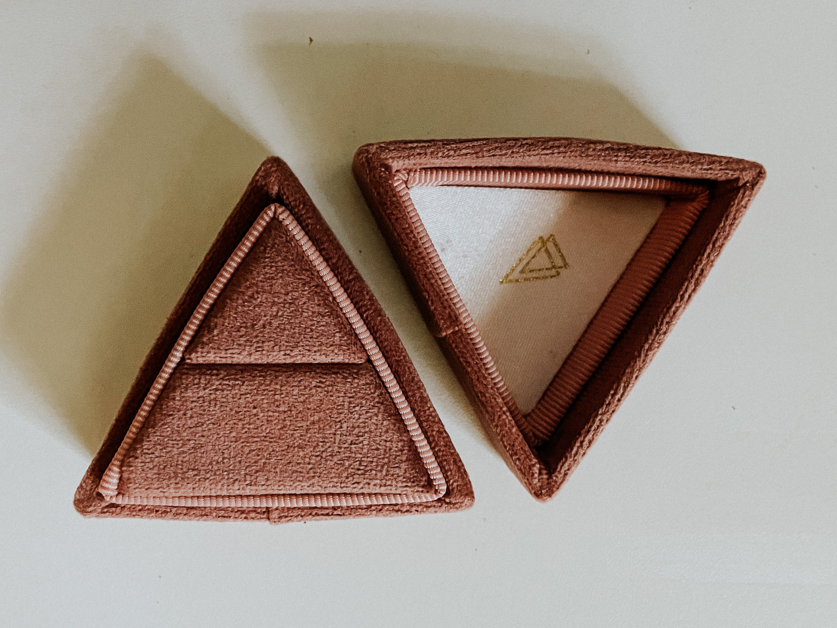 Mauve Triangle Modern Ring Box Isla Etsy