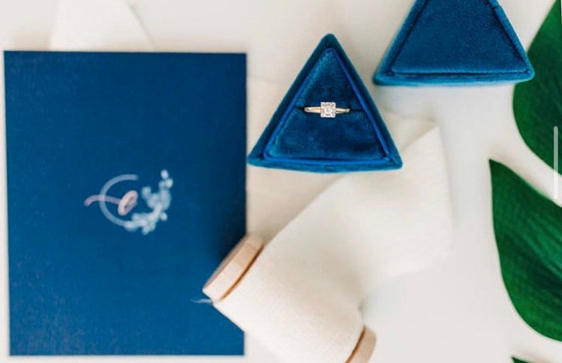 Blue Gypsy Triangle Modern Ring Box Bree