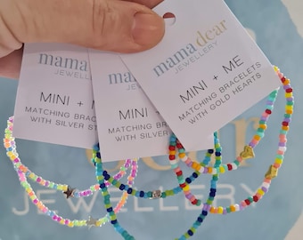 Mini and Me Matching Bracelets – Mummy and Me Bracelet Set, Mother and Daughter, Mother and Son Twinning. Mother's Day gift. Stocking filler