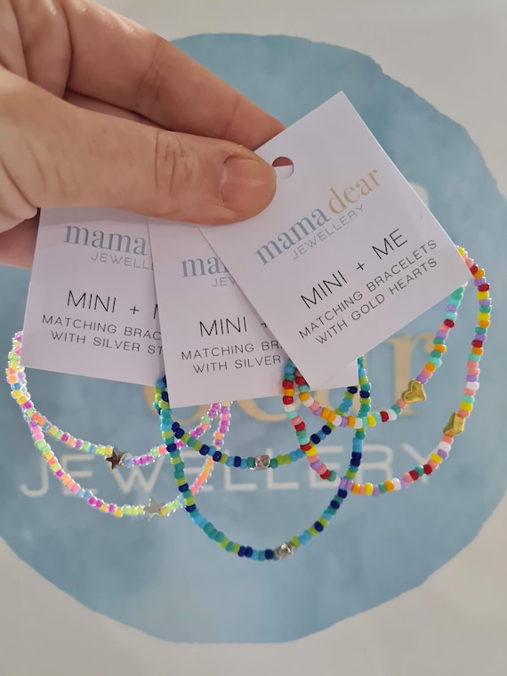 Mini and Me Matching Bracelets – Mummy and Me Bracelet Set, Mother and Daughter, Mother and Son Twinning. Mother's Day gift. Stocking filler