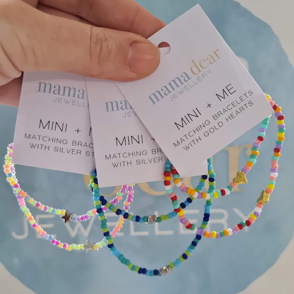 Mini and Me Matching Bracelets – Mummy and Me Bracelet Set, Mother and Daughter, Mother and Son Twinning. Mother's Day gift. Stocking filler