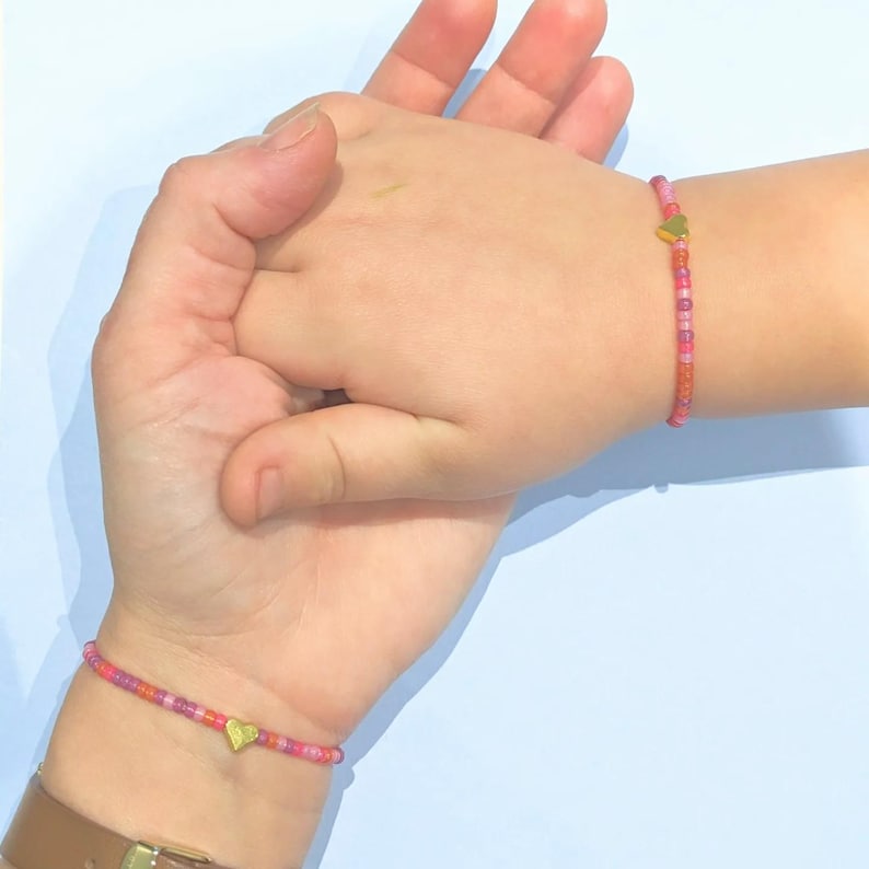 Mini and Me Matching Bracelets – Mummy and Me Bracelet Set, Mother and Daughter, Mother and Son Twinning. Mother's Day gift. Stocking filler image 4