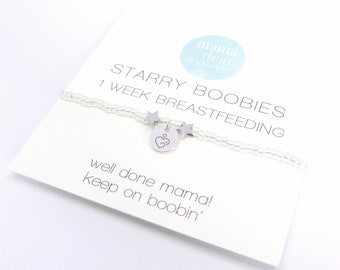 Starry Boobies 1 Week Breastfeeding Bracelet, Starry Boobs Milestone Award